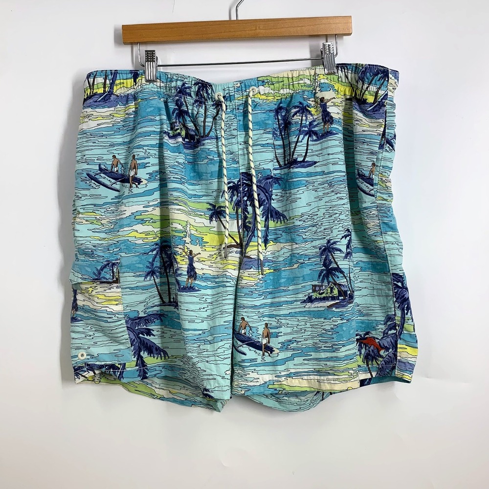 Tommy Bahama Men's Palm Tree Tropical‎ Vacation Drawstring Swim Trunks Size XXL